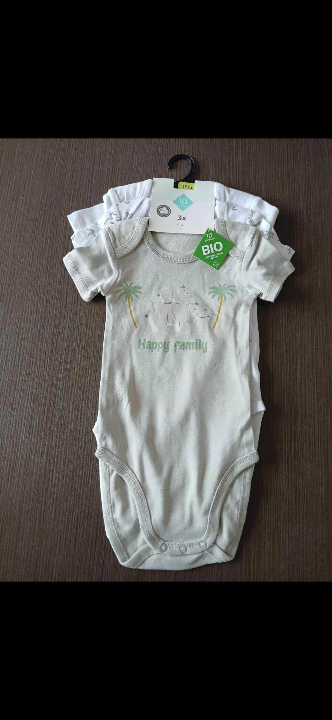 Lot 3 bodies manches courtes garçon tex baby 81 cm 18 mois